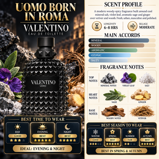 Uomo Born In Roma Rockstud Noir EDP - Valentino