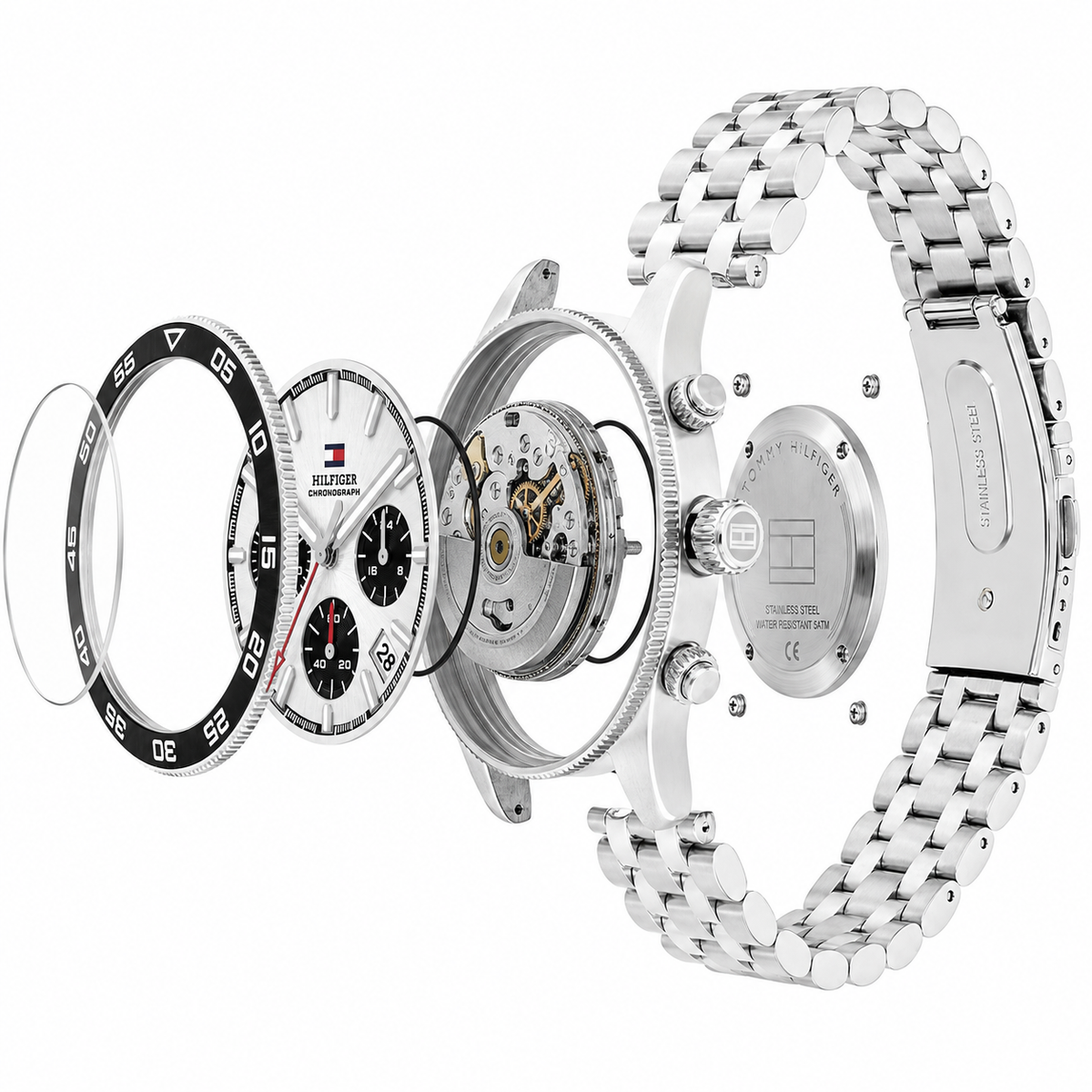Tommy Hilfiger TH85 Men’s Chronograph Watch – Silver Dial & Stainless Steel Bracelet 1792215
