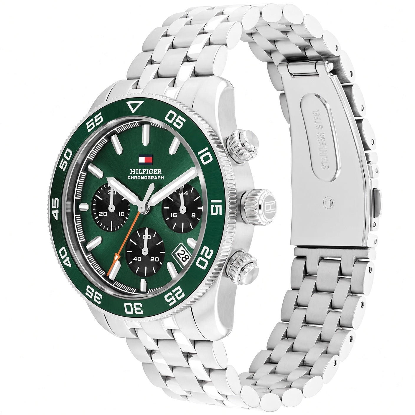Tommy Hilfiger TH85 Men’s Chronograph Watch – Green Dial & Stainless Steel Bracelet 1792214