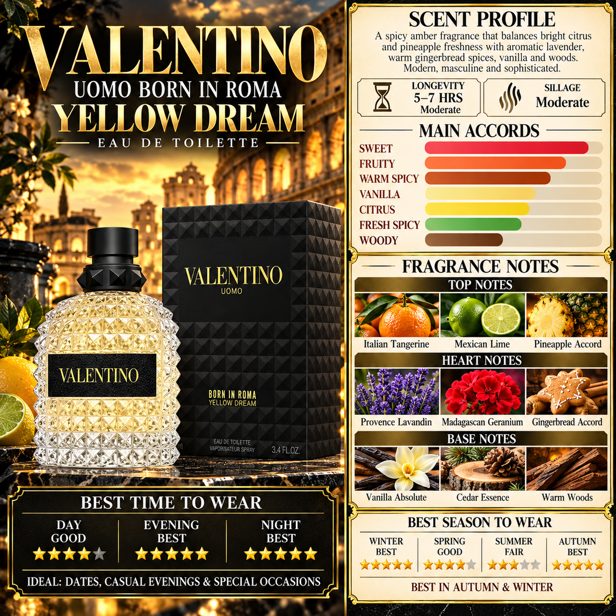 Uomo Born In Roma Yellow Dream EDT - Valentino