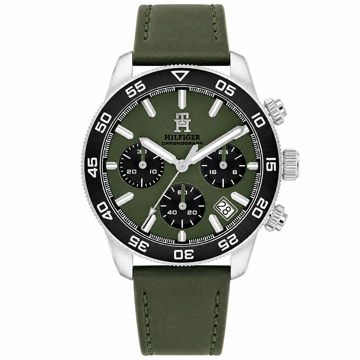 Tommy Hilfiger TH85 Men’s Chronograph Watch – Green Dial & Green Leather Strap 1792188