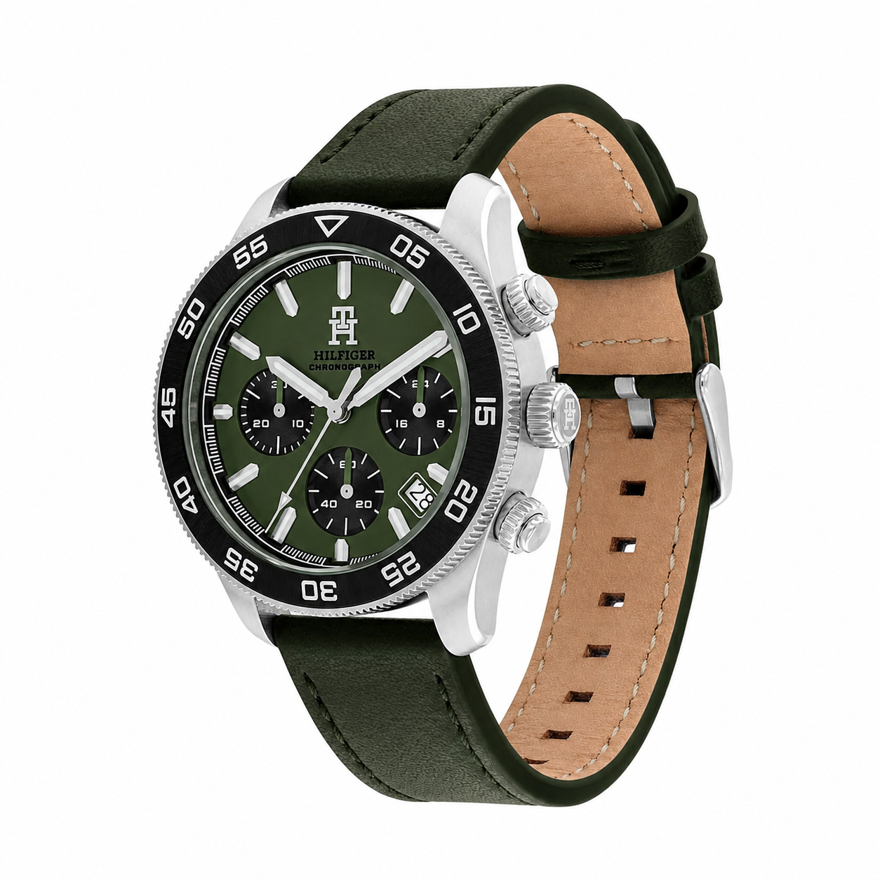 Tommy Hilfiger TH85 Men’s Chronograph Watch – Green Dial & Green Leather Strap 1792188
