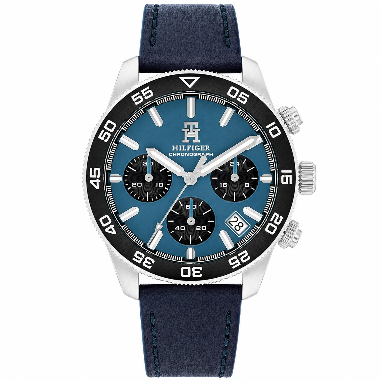 Tommy Hilfiger TH85 Men’s Chronograph Watch – Blue Dial & Navy Leather Strap 1792187
