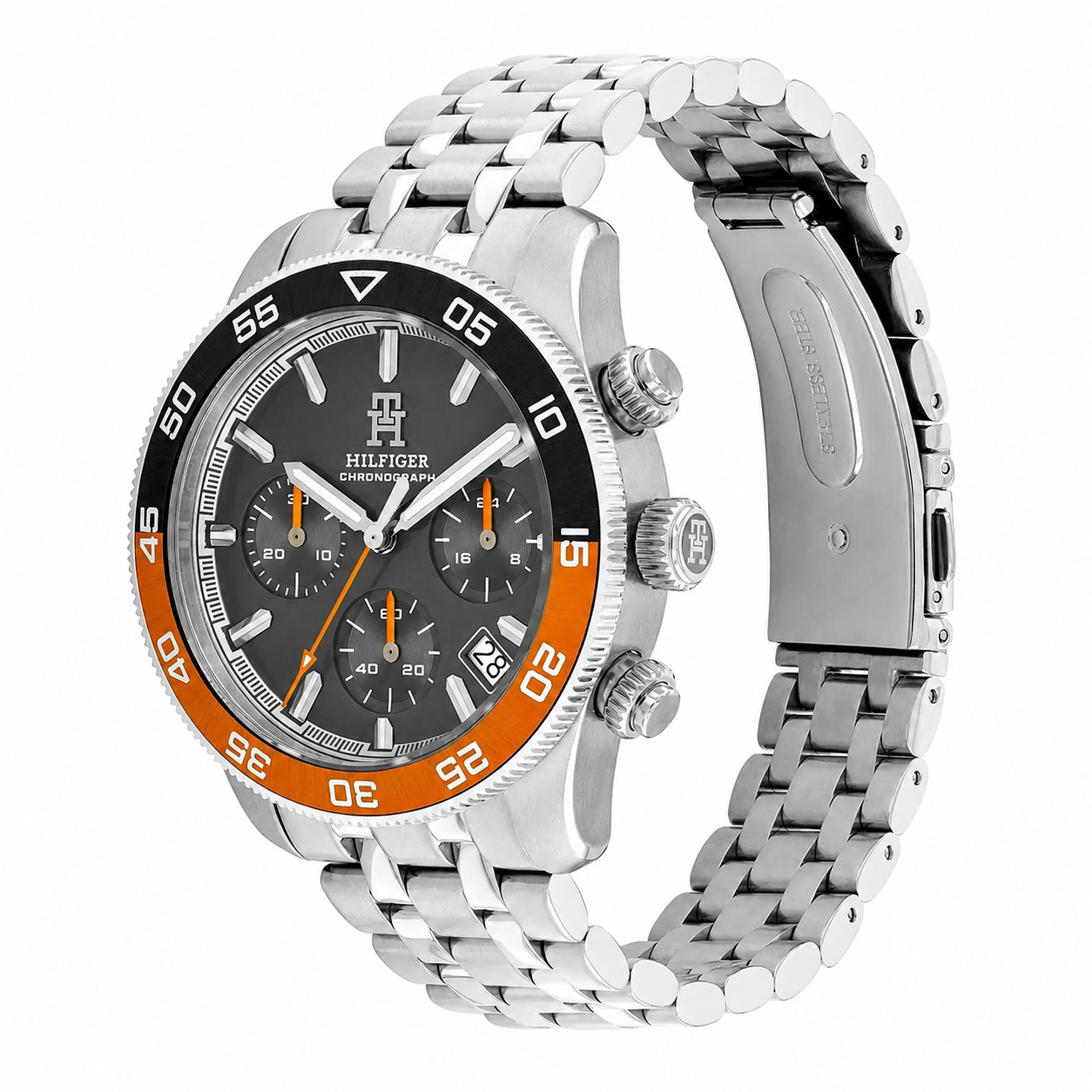 Tommy Hilfiger TH85 Men’s Chronograph Watch – Grey Dial & Stainless Steel Bracelet 1792186