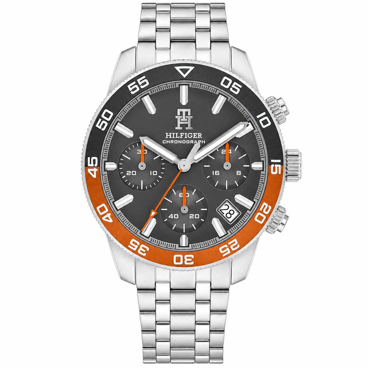 Tommy Hilfiger TH85 Men’s Chronograph Watch – Grey Dial & Stainless Steel Bracelet 1792186