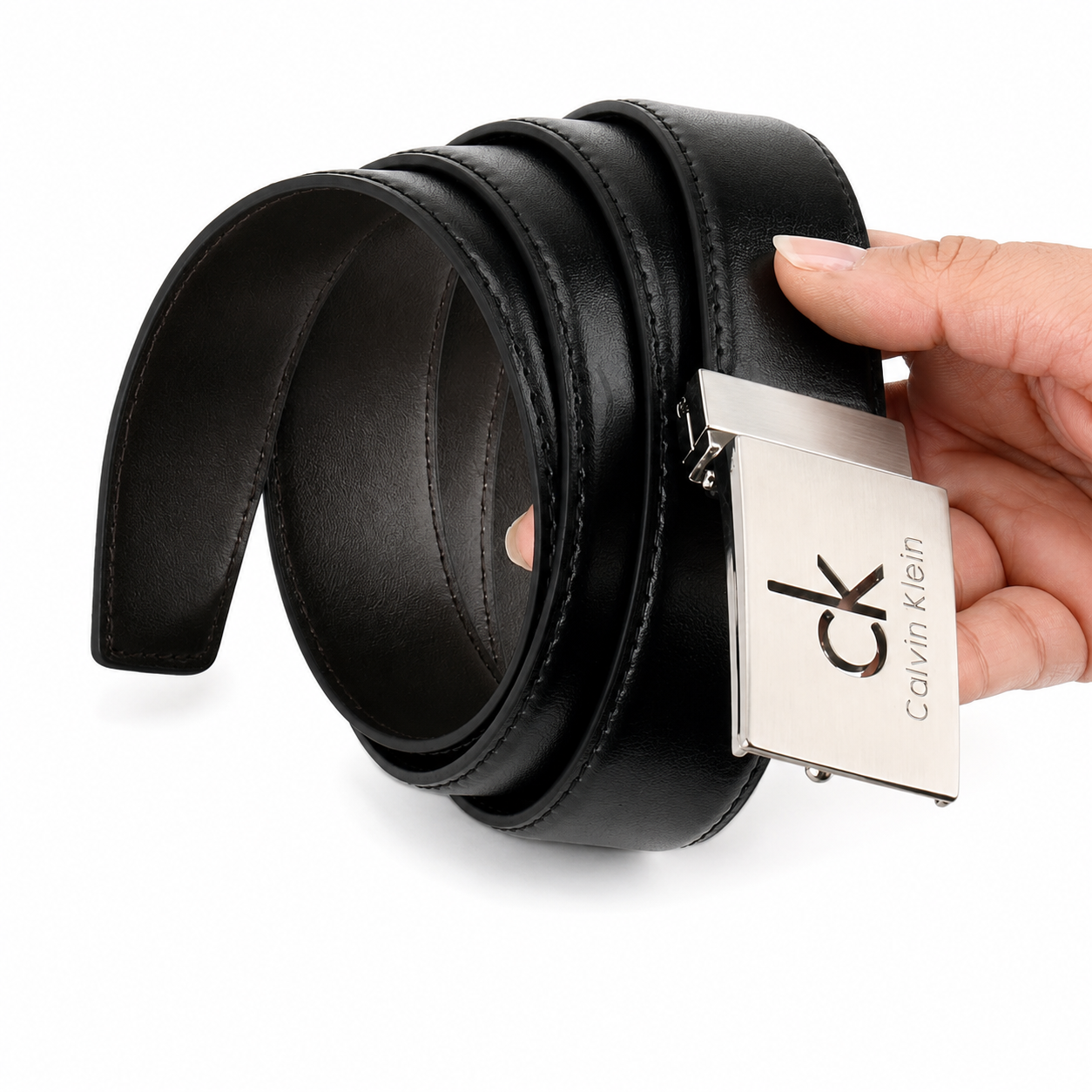 Calvin Klein Men’s Genuine Leather Wallet & Belt Gift Set – Black