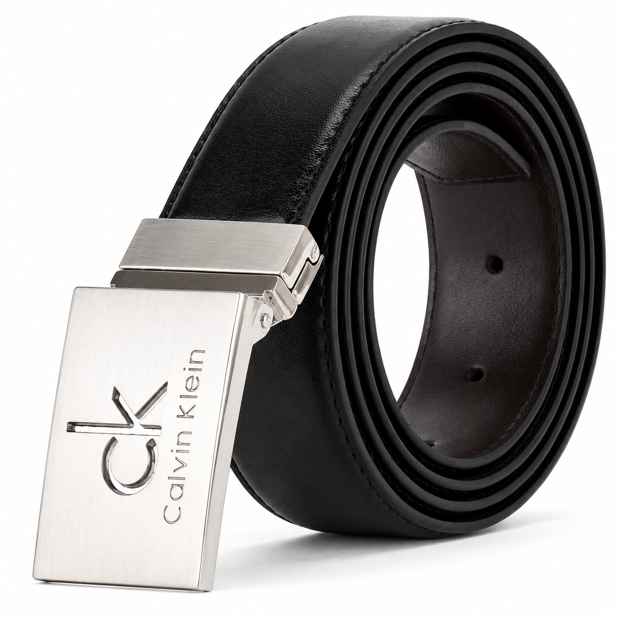 Calvin Klein Men’s Genuine Leather Wallet & Belt Gift Set – Black