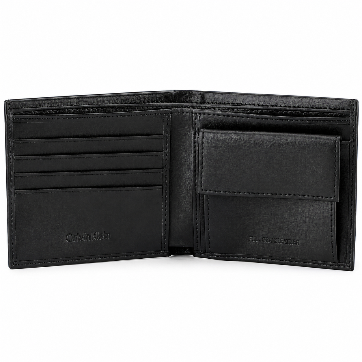 Calvin Klein Men’s Black Leather Wallet & Belt Gift Set – CK Buckle
