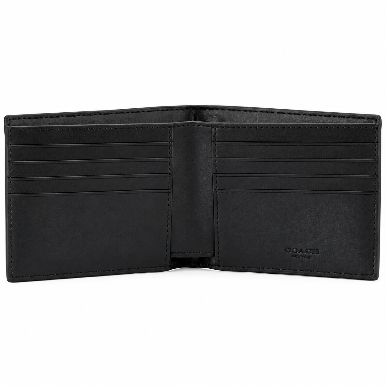 Coach Men’s Genuine Leather Wallet, Card Holder & Belt Gift Set – Black