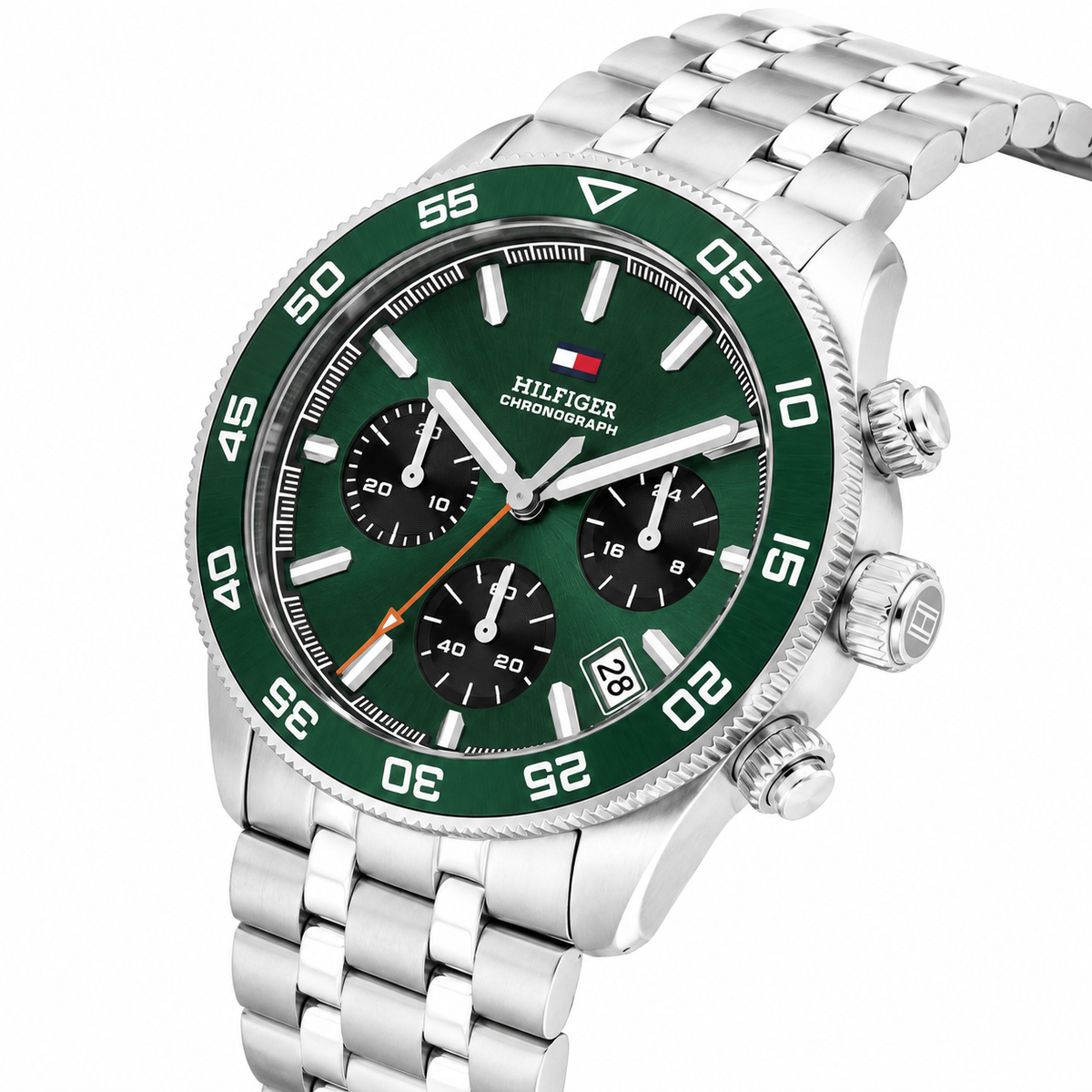 Tommy Hilfiger TH85 Men’s Chronograph Watch – Green Dial & Stainless Steel Bracelet 1792214