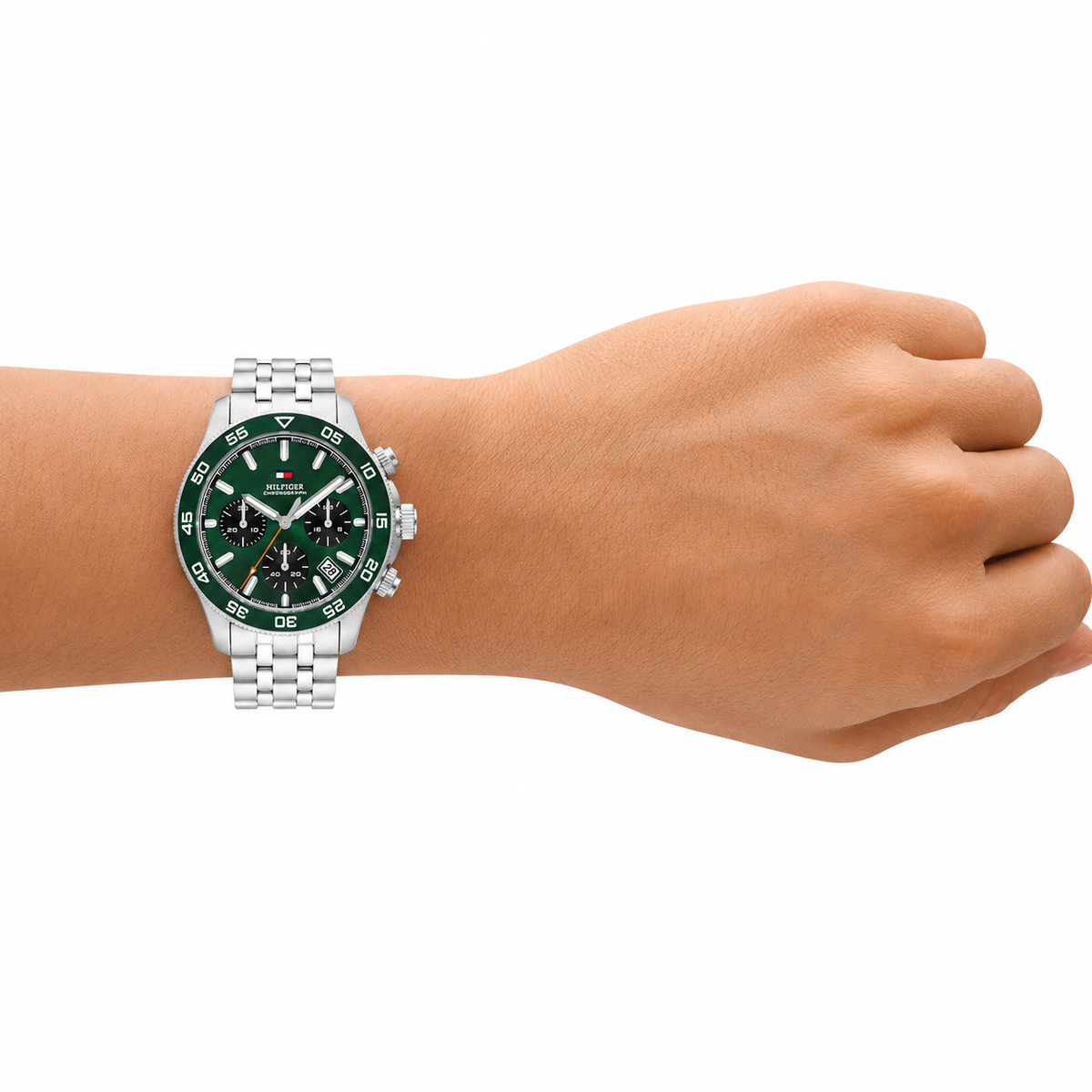 Tommy Hilfiger TH85 Men’s Chronograph Watch – Green Dial & Stainless Steel Bracelet 1792214