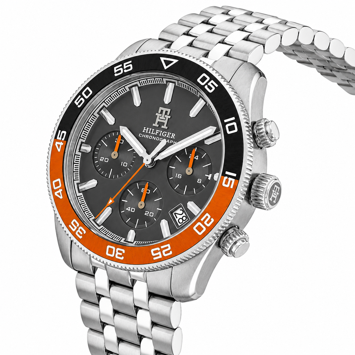 Tommy Hilfiger TH85 Men’s Chronograph Watch – Grey Dial & Stainless Steel Bracelet 1792186