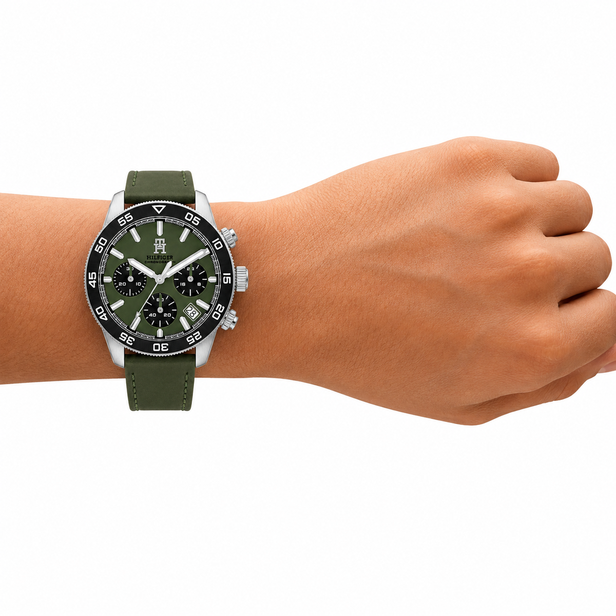 Tommy Hilfiger TH85 Men’s Chronograph Watch – Green Dial & Green Leather Strap 1792188