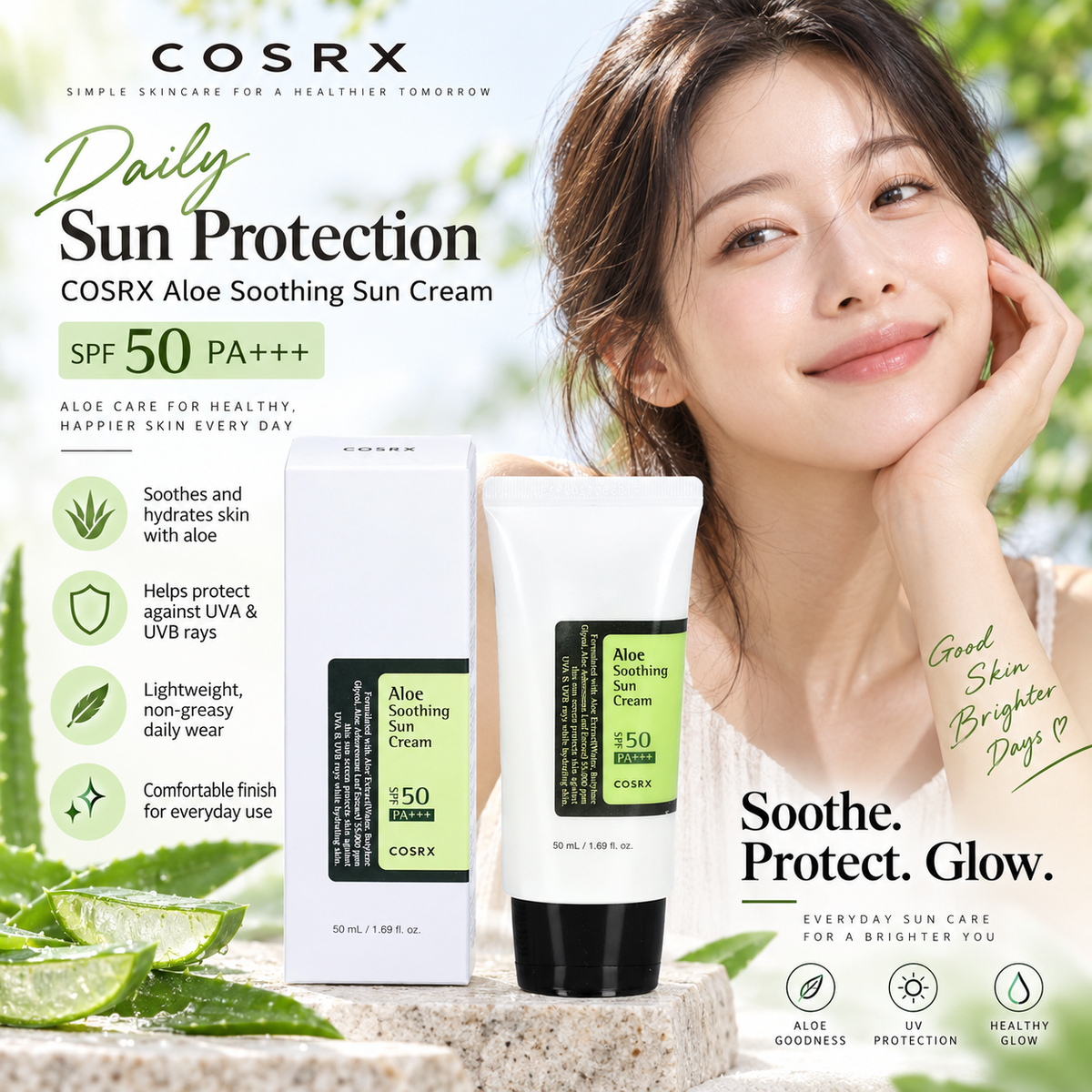 Aloe Soothing Sun Cream SPF50+ PA+++ - COSRX