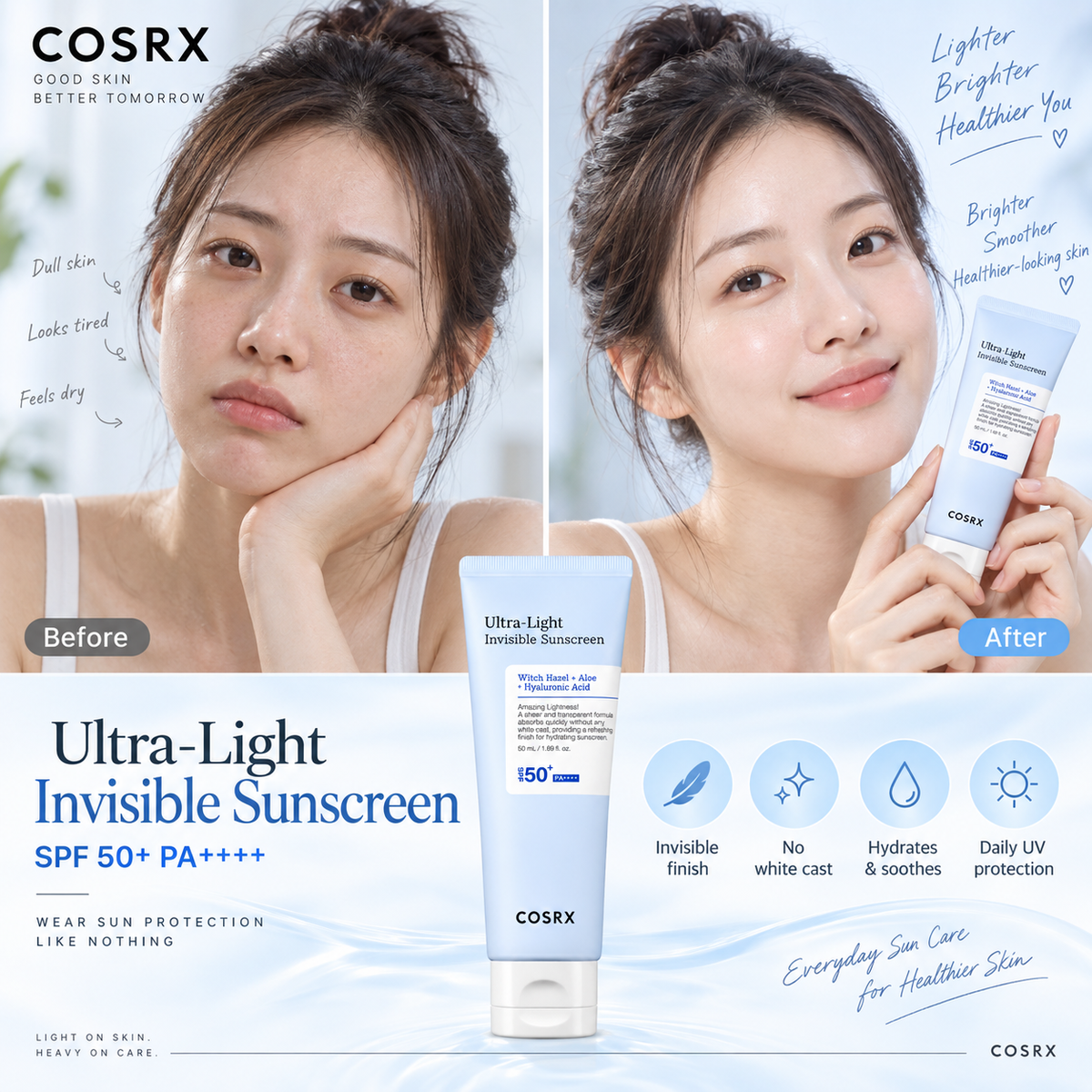 Ultra-Light Invisible Sunscreen SPF50+ PA++++ - COSRX
