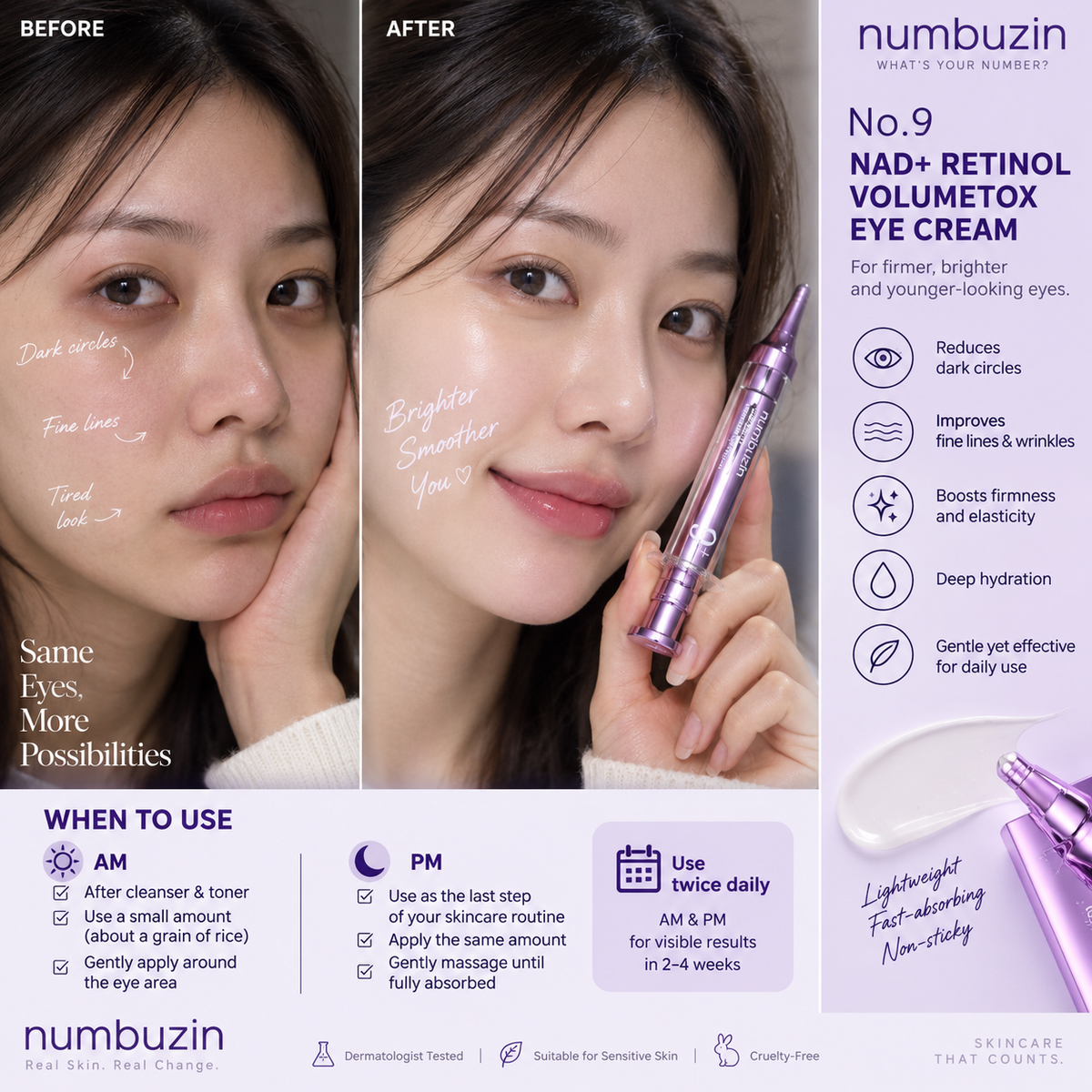 No.9 NAD+ Retinol Volumetox Eye Cream - numbuzin