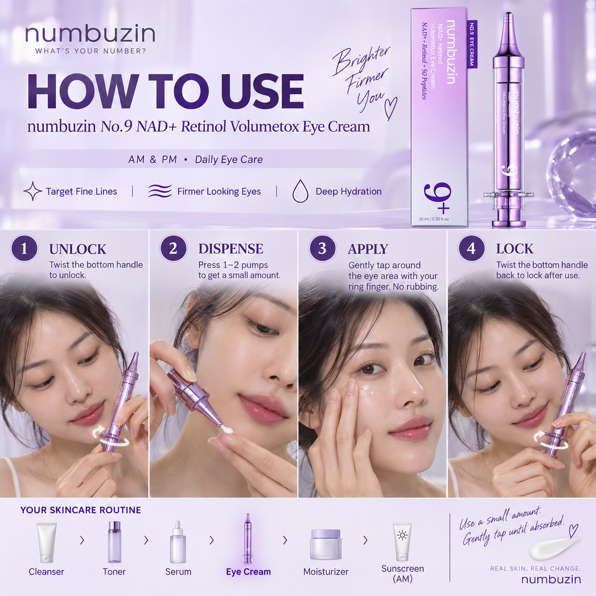 No.9 NAD+ Retinol Volumetox Eye Cream - numbuzin