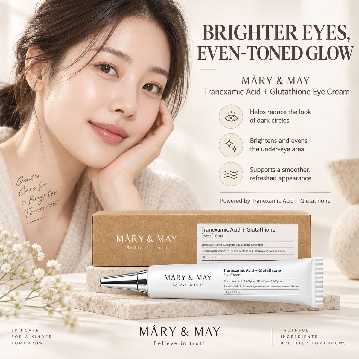 Tranexamic Acid + Glutathione Eye Cream - Mary&May
