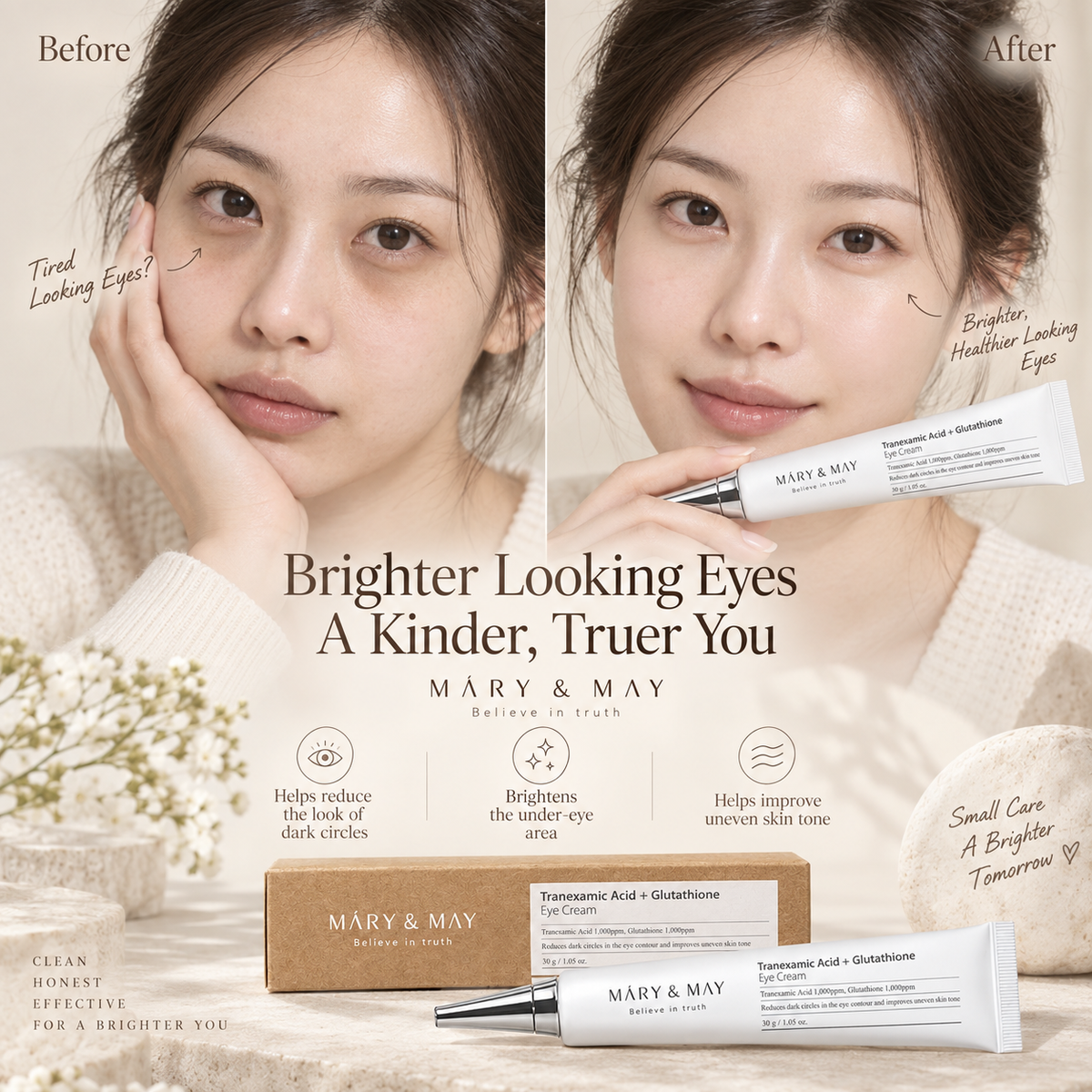 Tranexamic Acid + Glutathione Eye Cream - Mary&May