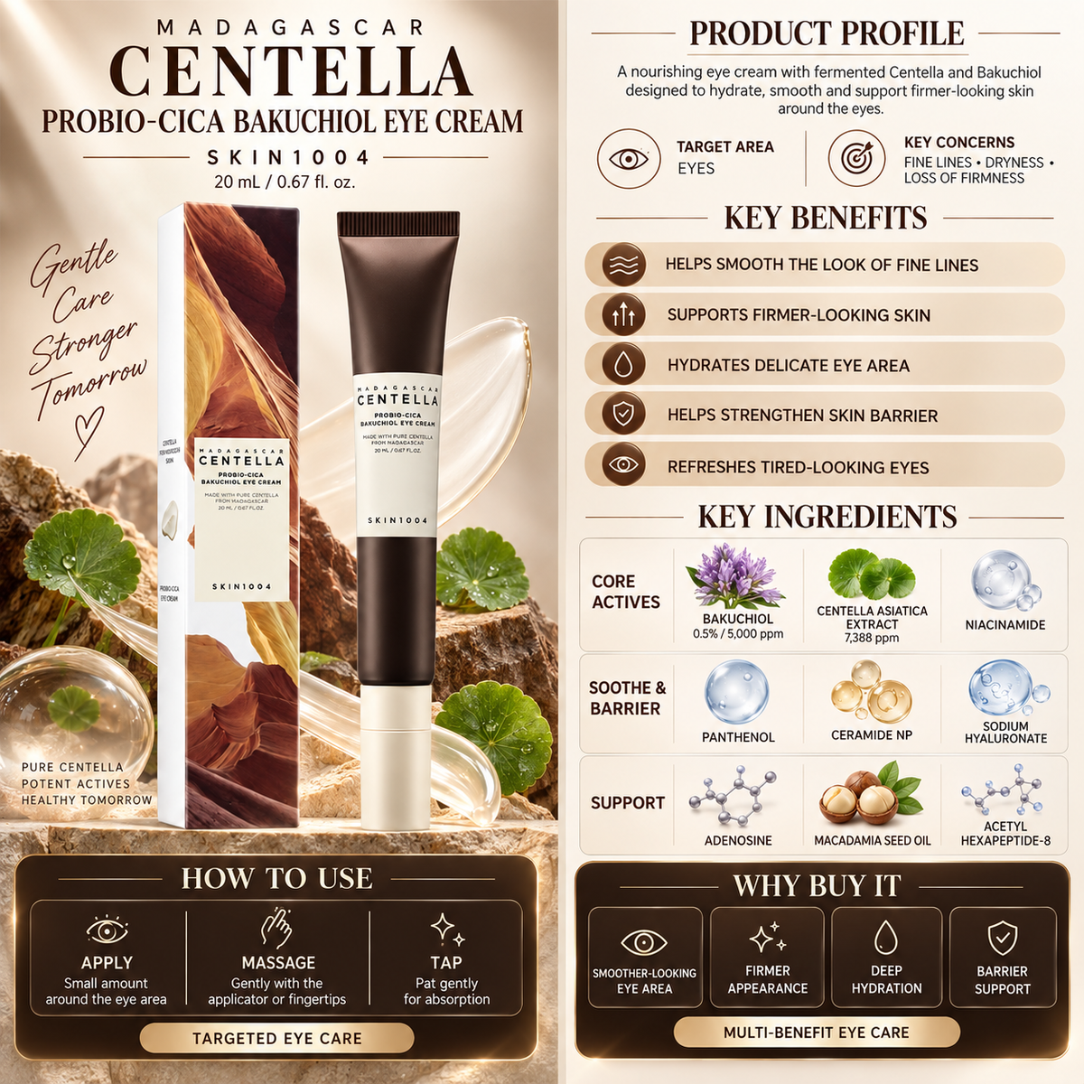 Madagascar Centella Probio-Cica Bakuchiol Eye Cream - SKIN1004