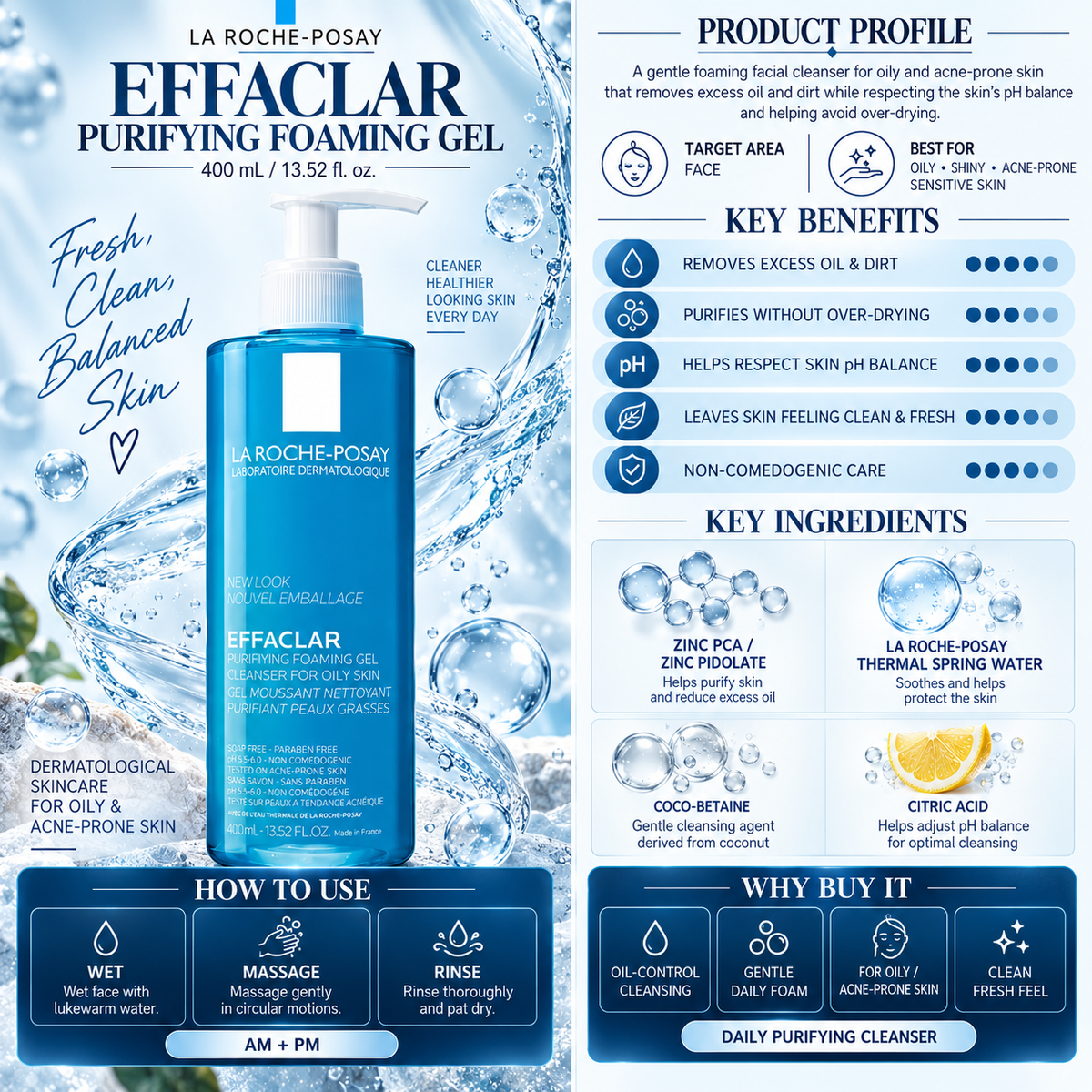 Effaclar Purifying Foaming Gel - La Roche-Posay