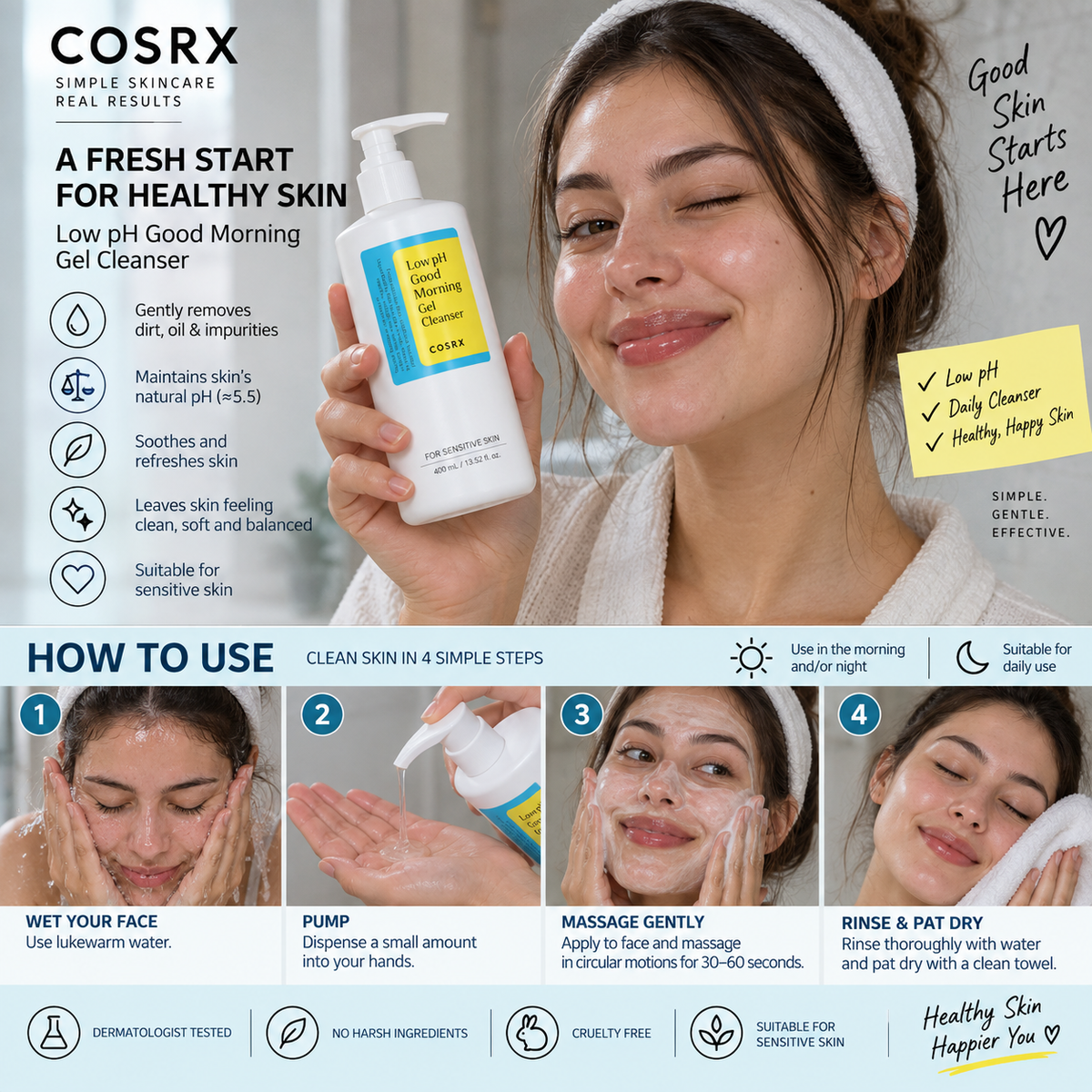 Low pH Good Morning Gel Cleanser - COSRX