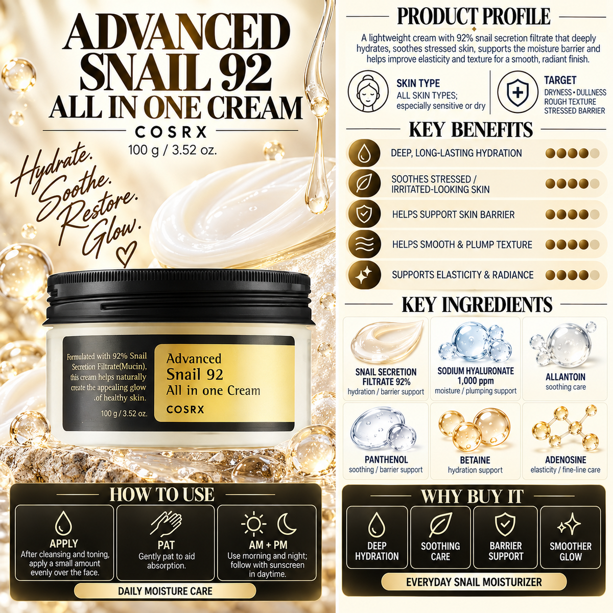 Advanced Snail 92 All In One Cream - COSRX