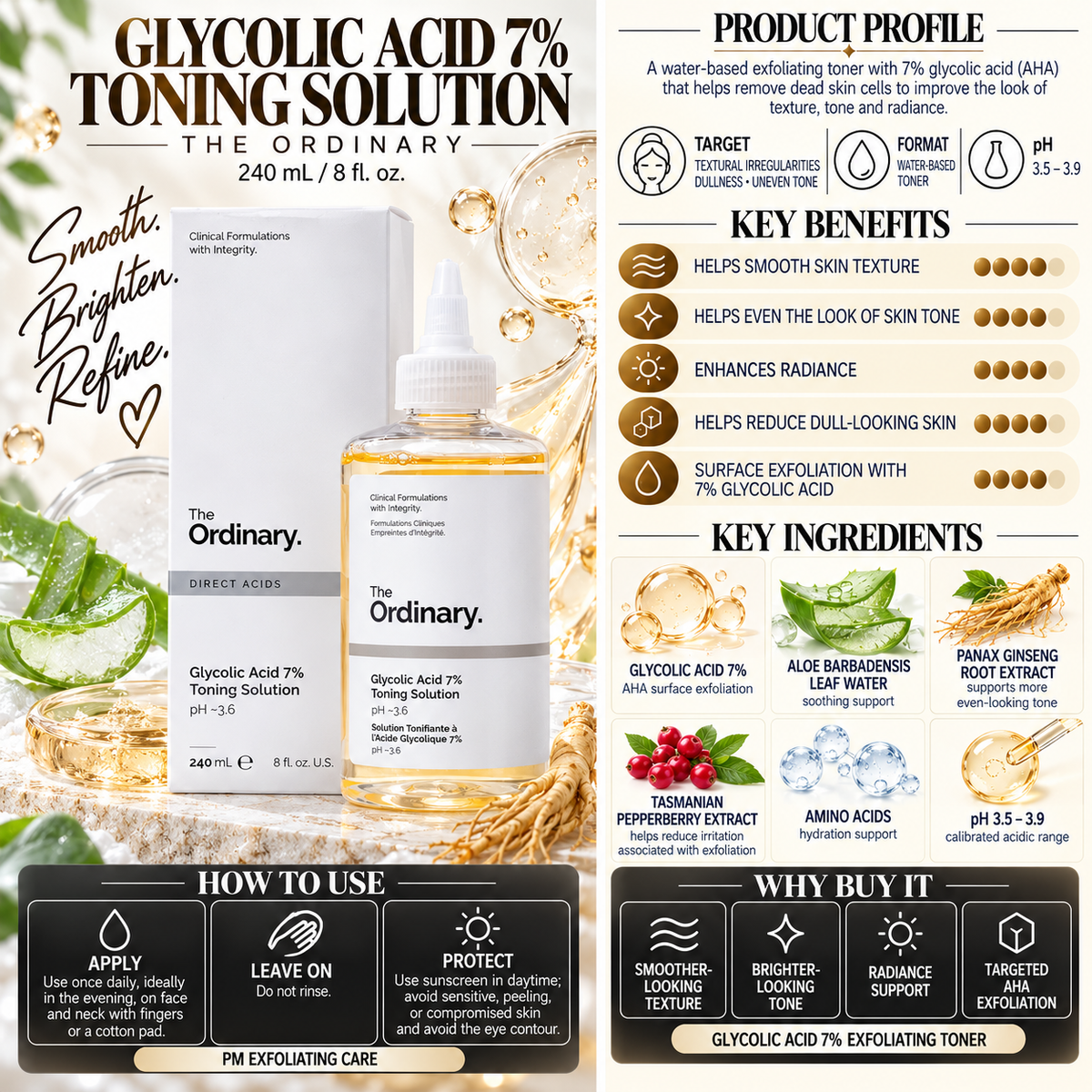 Glycolic Acid 7% Toning Solution - The Ordinary
