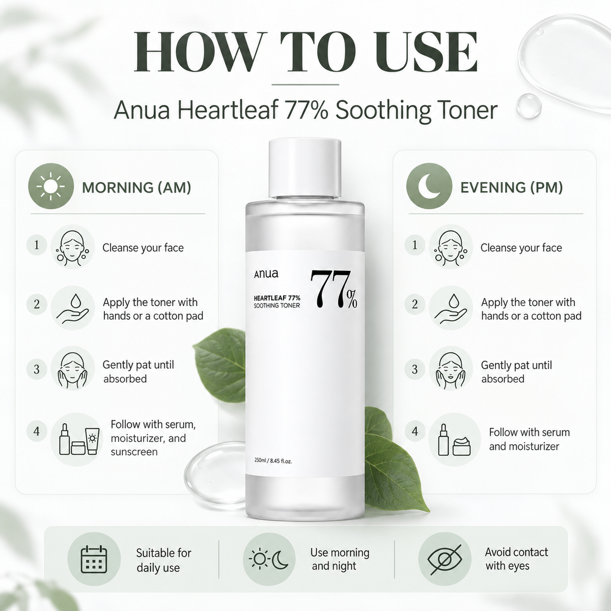 Heartleaf 77% Soothing Toner - Anua