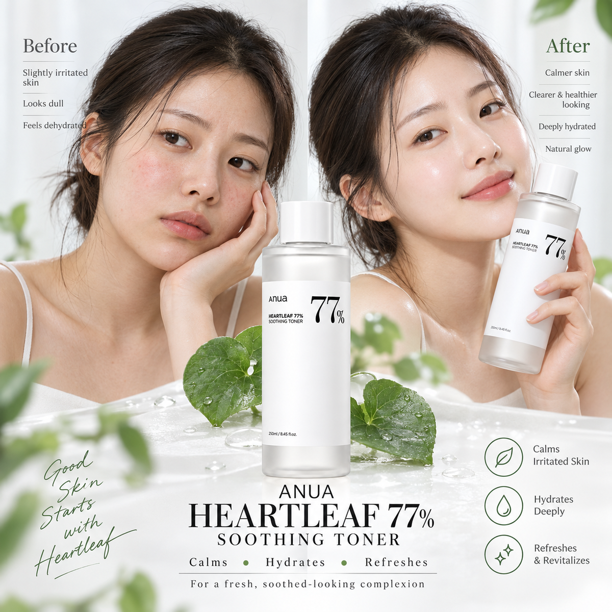 Heartleaf 77% Soothing Toner - Anua