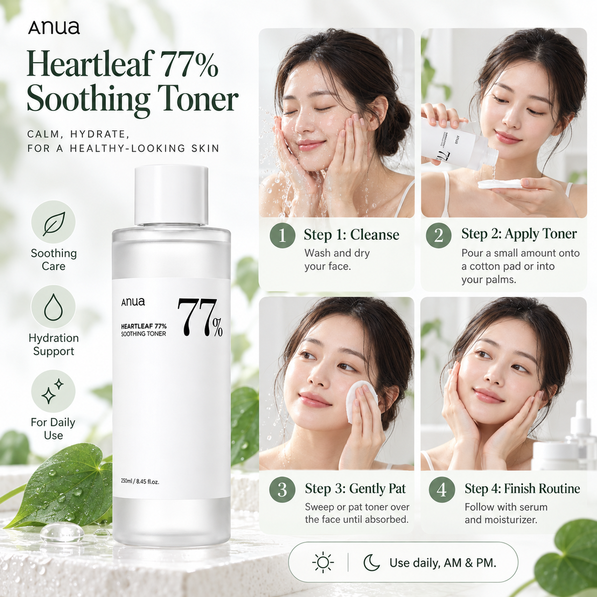 Heartleaf 77% Soothing Toner - Anua