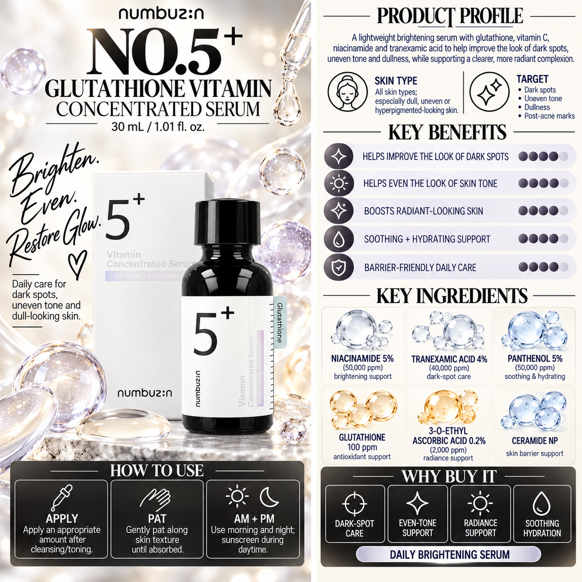 No.5+ Vitamin Concentrated Serum - numbuzin