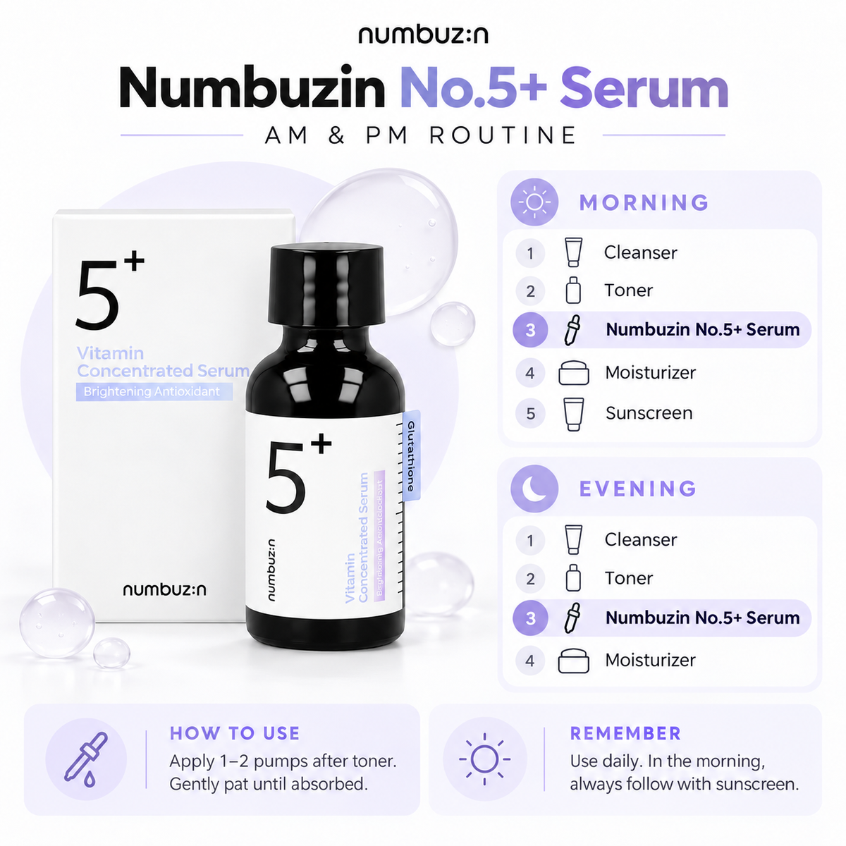 No.5+ Vitamin Concentrated Serum - numbuzin