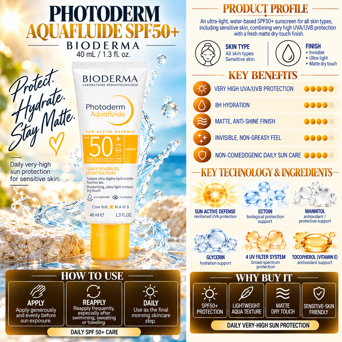 Photoderm Aquafluide SPF50+ - Bioderma