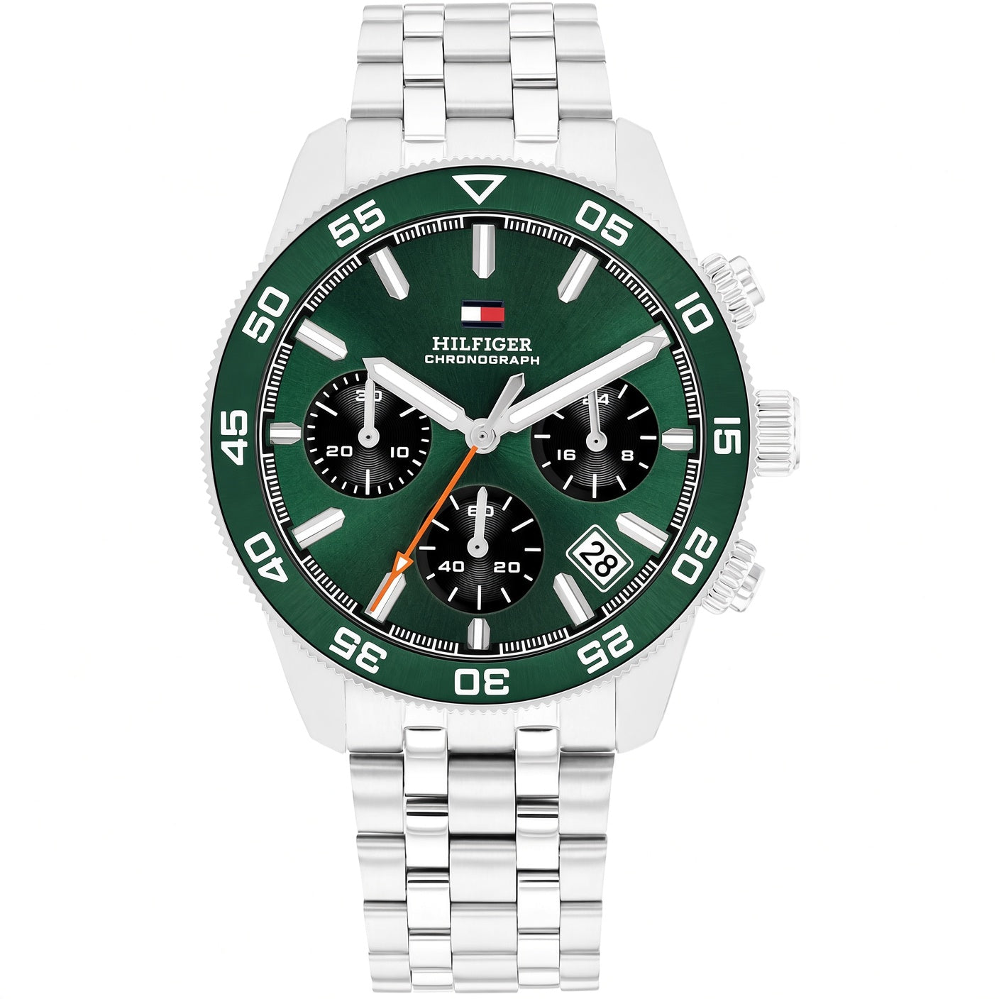 Tommy Hilfiger TH85 Men’s Chronograph Watch – Green Dial & Stainless Steel Bracelet 1792214
